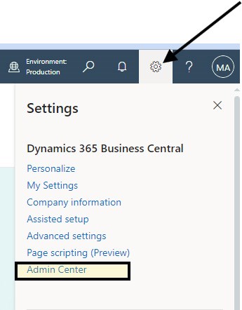 Business Central Admin Center